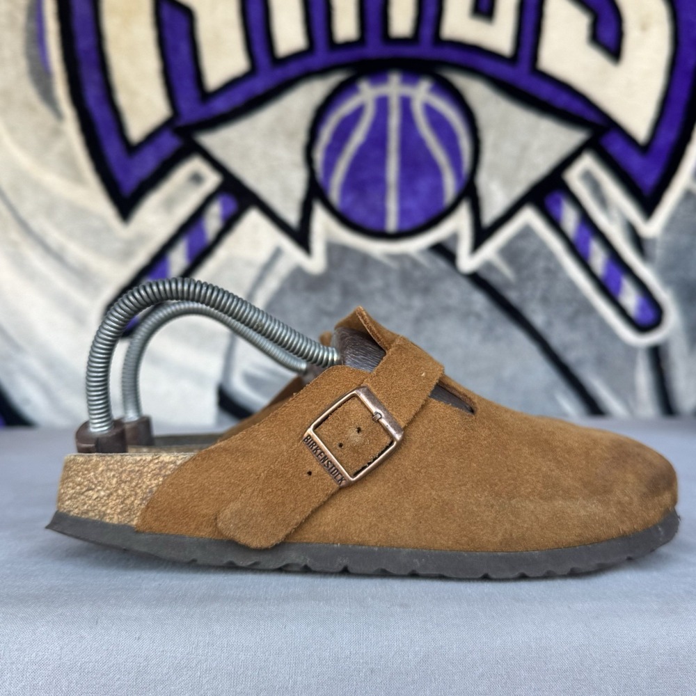 Size 39/W8/M6 - Birkenstock Boston SFB Unisex Suede Leather Clog Sandals - Picture 4 of 8